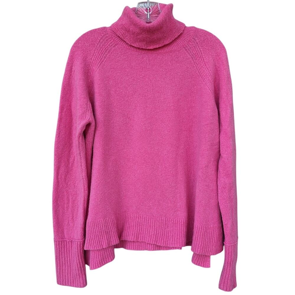 J. Crew Wome's Turtle neck Merino Wool Alpaca blend Pink Sweater Lightweight M L